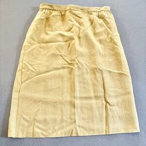 Vintage 60s Susan Thomas Tweed Mustard Yellow Skirt 100% Rayon 28"